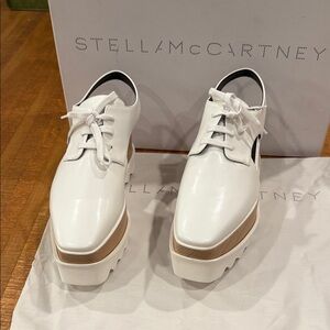 Stella McCartney White and Tan Platform Shoes